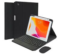 QYiiD Étui avec clavier pour iPad Pro 12.9 2022 6{^>e<^} génération/2021 5{^>e<^} génération/2020 4{^>e<^} génération/2018 3ème génération, clavier souris sans fil magnétique amovible, Smart Folio