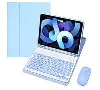 QYiiD Étui avec clavier rétroéclairé pour iPad Pro 12,9" 2021-5{^>e<^} génération/2020-4{^>e<^} génération/2018-3e génération, clavier Bluetooth magnétique amovible, souris et support fin avec