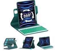 QYiiD Étui avec clavier rotatif pour iPad Air 5e/4e génération 11"/iPad Pro 11 (2022/2021/2020), coque de fixation magnétique rotative avec porte-crayon, clavier rétroéclairé amovible pour iPad Pro