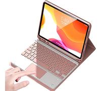 QYiiD Étui avec Clavier Tactile pour iPad Mini 5/4, Pavé Tactile Intelligent, Clavier Sans Fil Amovible, Porte-Crayon, Étui à Rabat pour 5e/4e Génération, Rose