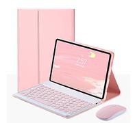QYiiD Étui clavier avec clavier tactile avec souris pour Lenovo Tab P11 Plus 2021/P11 2020 11", housse de clavier folio avec clavier sans fil amovible pour Lenovo Tab P11 Tab P11 Plus, rose