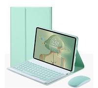 QYiiD Étui clavier avec clavier tactile avec souris pour Lenovo Tab P11 Plus 2021/P11 2020 11", housse de clavier folio avec clavier sans fil amovible pour Lenovo Tab P11 Tab P11 Plus, vert