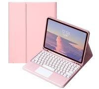 QYiiD Étui Clavier avec Pavé Tactile pour Galaxy Tab A9 8,7 Pouces 2023, AZERTY Français Clavier Coque Étui de Protection et Porte-Crayon pour Tab А9 SM-X110/X115/X117, Rose