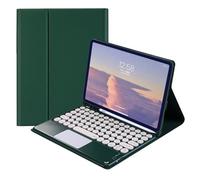 QYiiD Étui Clavier avec Pavé Tactile pour Galaxy Tab A9 8,7 Pouces 2023, AZERTY Français Clavier Coque Étui de Protection et Porte-Crayon pour Tab А9 SM-X110/X115/X117, DrakGreen