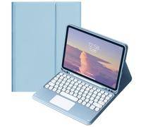 QYiiD Étui Clavier avec Pavé Tactile pour Galaxy Tab A9 8,7 Pouces 2023, AZERTY Français Clavier Coque Étui de Protection et Porte-Crayon pour Tab А9 SM-X110/X115/X117, Bleu