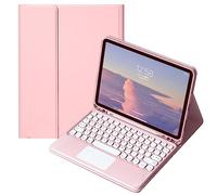 QYiiD Étui clavier avec pavé tactile pour Galaxy Tab S6 Lite 10,4" 2022/2020 SM-P610/P613/P615/P619 - Étui folio fin avec joli clavier rond sans fil avec porte-stylet en S, rose