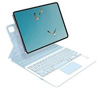 QYiiD Étui Clavier avec pavé Tactile pour iPad Air 4ème Génération 10,9" 2020, AZERTY Touchpad Clavier avec Coque de Protection Magnétique Double Face pour iPad Air 4 10,9", Bleu