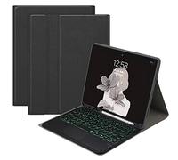 QYiiD Étui clavier avec pavé tactile pour iPad Air 4ème génération 10,9" 2020, fin et léger [texture de tissu] avec clavier QWERTY rétroéclairé pour iPad Air 4ème génération, noir