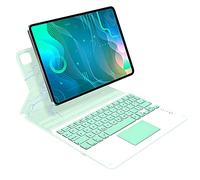 QYiiD Étui Clavier avec pavé Tactile pour iPad Pro 12,9" 5ème génération 2021/4ème génération 2020/3ème génération 2018, AZERTY Touchpad Clavier avec Coque de Protection Magnétique Double Face, Verte