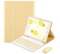 QYiiD Étui clavier avec souris pour iPad Mini 6 2021, léger et intelligent, avec clavier détachable et souris Bluetooth pour iPad Mini 6ème génération, jaune