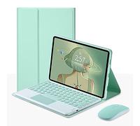 QYiiD Étui clavier avec souris pour Lenovo Tab M10 Plus (3{^>e<^} génération) 10,6" 2022, housse de clavier folio avec clavier sans fil magnétique amovible pour Lenovo Tab M10 Plus (3{^>e<^} génération) 2022, vert