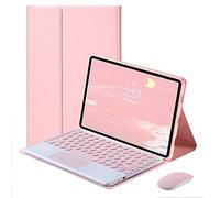 QYiiD Étui clavier avec souris pour Lenovo Tab P11 Pro 2ème génération 11,2" 2022 (TB-132FU/TB-138FC), étui portefeuille avec clavier sans fil amovible pour Lenovo Tab P11 Pro Gen 2, rose