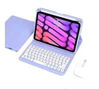QYiiD Étui Clavier et Souris pour iPad Mini 6 8,3" 2021, AZERTY Clavier Détachable Folio Smart Cover, avec Support pour Stylet - Violette
