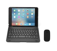 QYiiD Étui clavier pour iPad Mini 5Mini 4, étui folio en alliage de plastique avec fonction veilleréveil automatique, saisie silencieuse, clavier Bluetooth et souris pour iPad Mini 5 (2019) Mini 4
