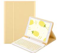 QYiiD Étui clavier pour iPad Mini 6, coque arrière en TPU souple avec clavier Bluetooth sans fil magnétique amovible pour iPad Mini 6ème génération, avec porte-crayon intégré, jaune