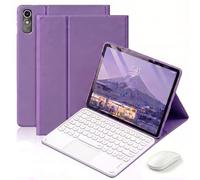 QYiiD Étui Clavier pour Lenovo Tab P11 2nd Gen Case 11.5" (TB350FU / TB350XU) 2023, Pavé Tactile Multi-Touch, AZERTY Clavier Bleutooth sans Fil Amovible, Support Réglable avec Souris, Violet
