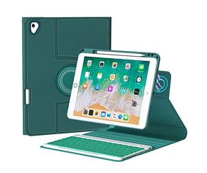 QYiiD Étui clavier rétroéclairé rotatif pour iPad Air 5e/4e génération 11"/iPad Pro 11 (2022/2021/2020), clavier sans fil détachable rétroéclairé 7 couleurs avec coque hybride transparente pour Pro