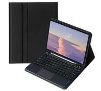 QYiiD Étui de clavier avec pavé tactile pour Galaxy Tab A7 10,4" 2022/2020 (SM-T500/T503/T505/T507/T509), housse de clavier intelligente mince avec joli clavier rond sans fil avec porte-stylo S, noir