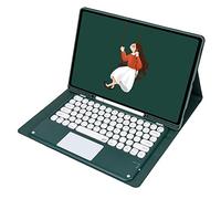 QYiiD Étui de clavier avec pavé tactile pour Galaxy Tab S8 Ultra 14,6" 2022 (SM-X900/SM-X906), étui de clavier intelligent folio fin avec joli clavier rond sans fil avec porte-stylo S, vert foncé