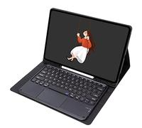 QYiiD Étui de clavier avec pavé tactile pour Galaxy Tab S8 Ultra 14,6" 2022 (SM-X900/SM-X906), étui de clavier intelligent fin avec joli clavier rond sans fil avec porte-stylo S, noir