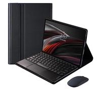 QYiiD Étui de clavier pour Huawei MatePad 11" 2023, housse de clavier folio avec jolie touche ronde sans fil amovible, clavier et souris tactiles amovibles, noir