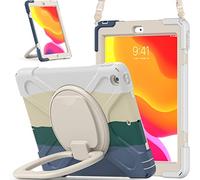 QYiiD Étui pour iPad Mini 5/Mini 4 (5e/4e génération 7,9"), étui de protection robuste résistant aux chocs avec porte-crayon, support rotatif, béquille, bandoulière de transport, vert coloré