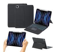 QYiiD Étui pour iPad Pro 12,9" 2022 avec clavier, clavier pour iPad Pro 12,9" 6e/5e/4e/3e génération, coque en silicone + ABS, coque magnétique amovible avec clavier trackpad rétroéclairé