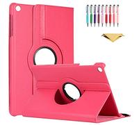 QYiiD Lenovo Smart Tab M10 /P10 Coque, Coque de Protection Support Rotatif à 360 Degrés Folio étui Case Fonction Sommeil/Réveil pour 10.1" Lenovo Smart Tab P10 (TB-X705F) /Smart Tab M10 (TB-X605F) Tablet, Rose