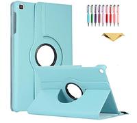 QYiiD Lenovo Tab M8 HD LTE/Tab M8 HD/Smart Tab M8 Coque, Slim Folding PU Leather 360 Degrees Rotating Stand Coque pour Lenovo Tab M8 HD (2nd Gen) TB-8505F TB-8505X / Smart Tab M8, LightBlue