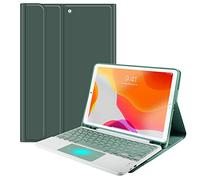 QYiiD Touchpad Étui avec Clavier Tactile pour iPad Air 4 10,9 Pouces et iPad Pro 11 Pouces (1re, 2e, 3e gén - 2018, 2020, 2021), Étu Housse avec AZERTY français Clavier Détachable, Vert foncé