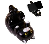 QYJMLH Funny Cat Holder Support,Supports de téléphone Portable pour Chat,Support Universel pour téléphone Portable - Stylo DéCoration Universel De Bureau pour Les -8.3 * 5.8 * 5CM (Noir)