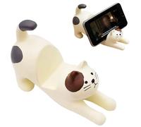 QYJMLH Funny Cat Holder Support,Supports de téléphone Portable pour Chat,Support Universel pour téléphone Portable - Stylo DéCoration Universel De Bureau pour Les-11 * 7.5 * 4CM (Blanc)