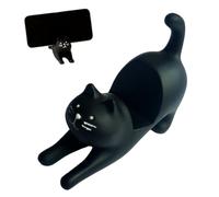 QYJMLH Funny Cat Holder Support,Supports de téléphone Portable pour Chat,Support Universel pour téléphone Portable - Stylo DéCoration Universel De Bureau pour Les (Noir)-11 * 7.5 * 4CM