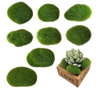 QYJMLH Mousse Artificielle Rocks Décoratifs,8PCS Pierres de Mousse Artificielles, Boules de Mousse Vertes,pour Les Arrangements Floraux,Les Jardins de Fées,Les Terrariums et l'Artisanat(Vert)