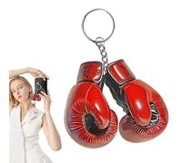 Qyljeiwred Ornement de boxe - Gants de boxe plats rouges | Breloque de sac créative en acrylique, boxer portable pour homme et femme, Attribut unique, Refer to description
