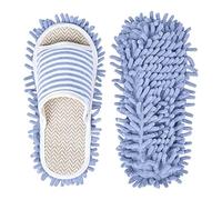 Qyljeiwred Pantoufles lavables pour nettoyage du sol, chaussures de nettoyage en microfibre, pantoufles amovibles pour homme et femme