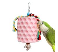 Qyljeiwred Pierre à aiguiser en Forme de d'oiseau | Grande Pierre Naturelle multifonctionnelle avec Corde, Grande friandise à mâcher pour Cage à Perroquet, Accessoires pour Jouer, détendre Les