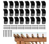 Qyljeiwred Supports de chevrons noirs | Supports d'angle en acier pour toit - Connecteurs de toiture robustes en bois pour plafonnier, poutre, abri de jardin, tonnelle, pergola, clôture