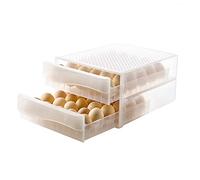 QYLJZB Boîte de rangement à œufs à double couche avec 60 compartiments, type tiroir, support à œufs pour réfrigérateur en plastique