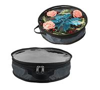 QYLJZB Lot de 2 boîtes de rangement pour couronne de Noël, 60 cm, avec fenêtre transparente, poignées robustes pour un rangement facile des vacances (gris)