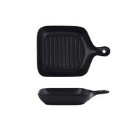 QYLJZB Lot de 2 plats de cuisson rectangulaires en céramique pour four avec poignée - Passent au four - Noir