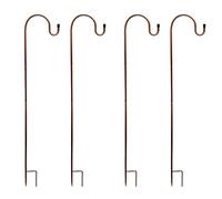 QYLJZB Lot de 4 crochets de 86,4 cm pour plantes de jardin, piquets résistants à la rouille, pour mariages, mangeoires, lampes solaires, paniers à fleurs, lanternes
