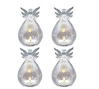 QYLJZB Lot de 4 photophores en verre transparent en forme d'ange pour bougie chauffe-plat, décoration intérieure pour sapin de Noël, fête de mariage, décoration de jardin, terrasse