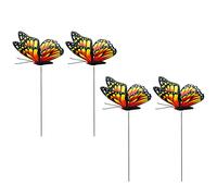 QYLJZB Lot de 4 piquets de jardin en forme de papillon géant 3D - 30 cm - Décoration d'extérieur - En PVC - Pour pelouse, allée, terrasse