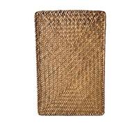 QYLJZB Lot de 4 sets de table rectangulaires en jonc de mer naturel tissé résistant à la chaleur pour table de salle à manger et cuisine
