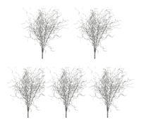 QYLJZB Lot de 5 branches bouclées Ting Ting - 53,3 cm - Tiges florales argentées - Branches de saule artificielles - Pour loisirs créatifs, arrangements floraux de mariage, décoration intérieure