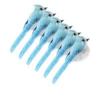 QYLJZB Lot de 6 oiseaux artificiels bleus décoratifs de Noël en mousse avec clip pour décoration de sapin de Noël