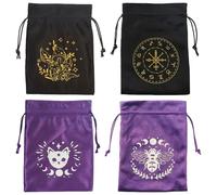 Qylzkvnth Sac de tarot, sac de cartes de tarot, de rangement de bijoux à | cordon | Porte-carte de multifonctionnel, de et de dés, accessoires de, sacs à bijoux pour cartes Oracle souples