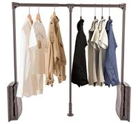 QYMLSH Barre De Penderie Escamotable, Cintre Rétractable Latéral avec Amortisseur Hydraulique, en Alliage D'aluminium Robuste, pour Vêtements Manteaux Robes, Installation Facile(Brown,700-930mm)