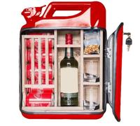 QYMLSH Mini-Bar en Fer Forgé - Coffret À Vin Forme De Fût D'essence, Bar Portable Et Original Compartimenté | Idéal pour Le Rangement Ou comme Cadeau (38 X 43 17 Cm)(Red)